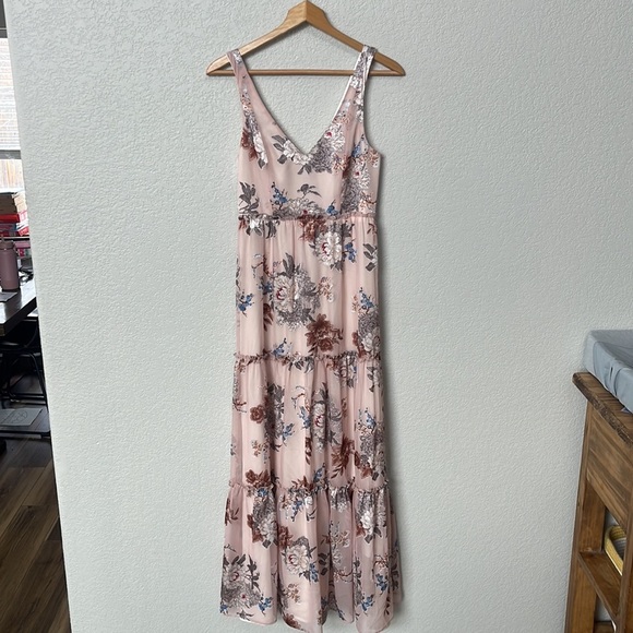 Show Me Your Mumu Dress Floral Tiered Maxi Pink size Small - Picture 3 of 13